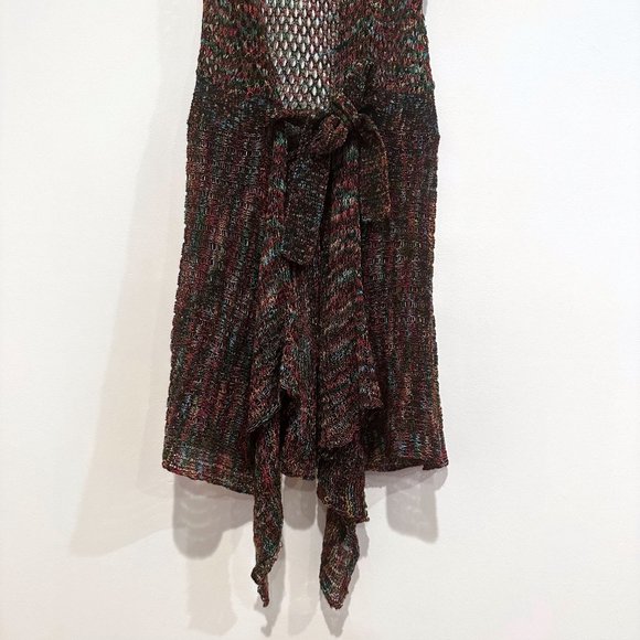 NWOT, Demanding, Multi-Color Knit Long Cardigan Vest, Size Small - Picture 6 of 13